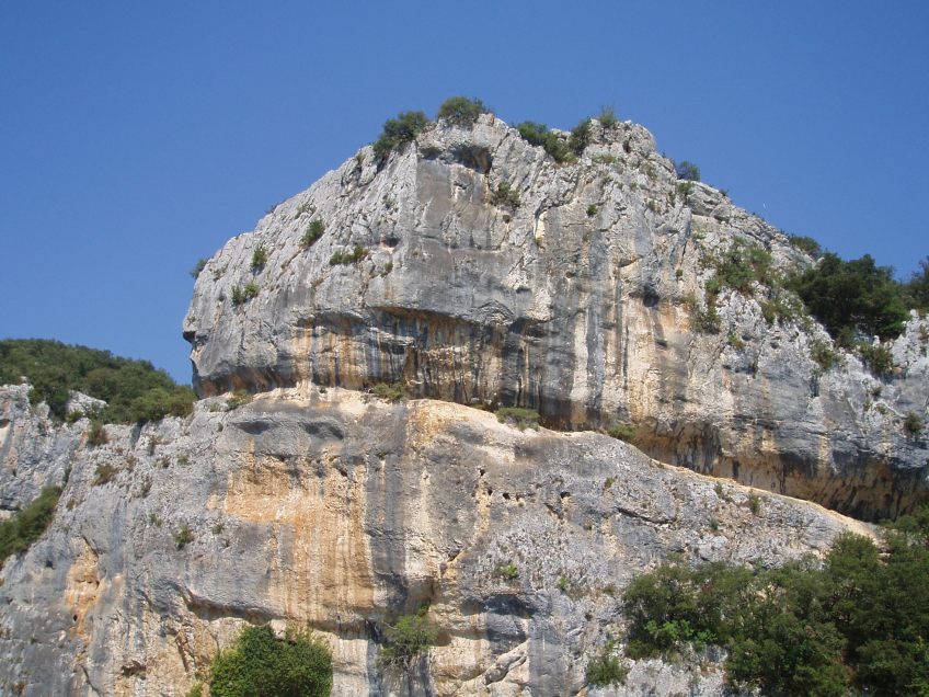 Rock face in Ceze Valley, Southern France