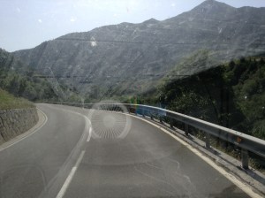 View from van window