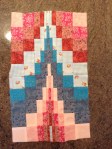 Barcello Quilt panel, as made with Kate Higgins in workshop at Hometown, Rochester